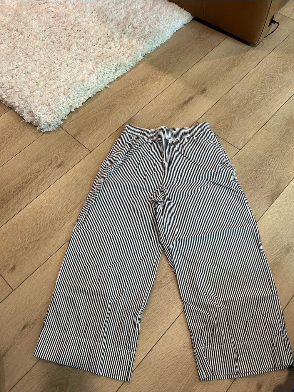 H&M Black and White Striped Wide-Leg Pants